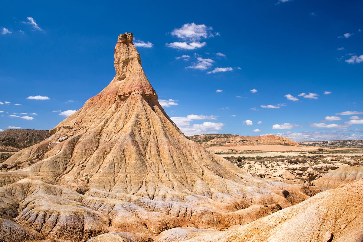 Castelditierra mountain in Bardenas Reales nature park, Navarra, Spain